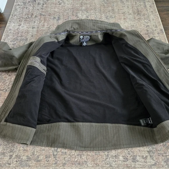 Kuhl Burr Jacket Mens XXL Gray Olive Green Zip-up Waxed Canvas Gunmetal Sty 1052 - Picture 8 of 13